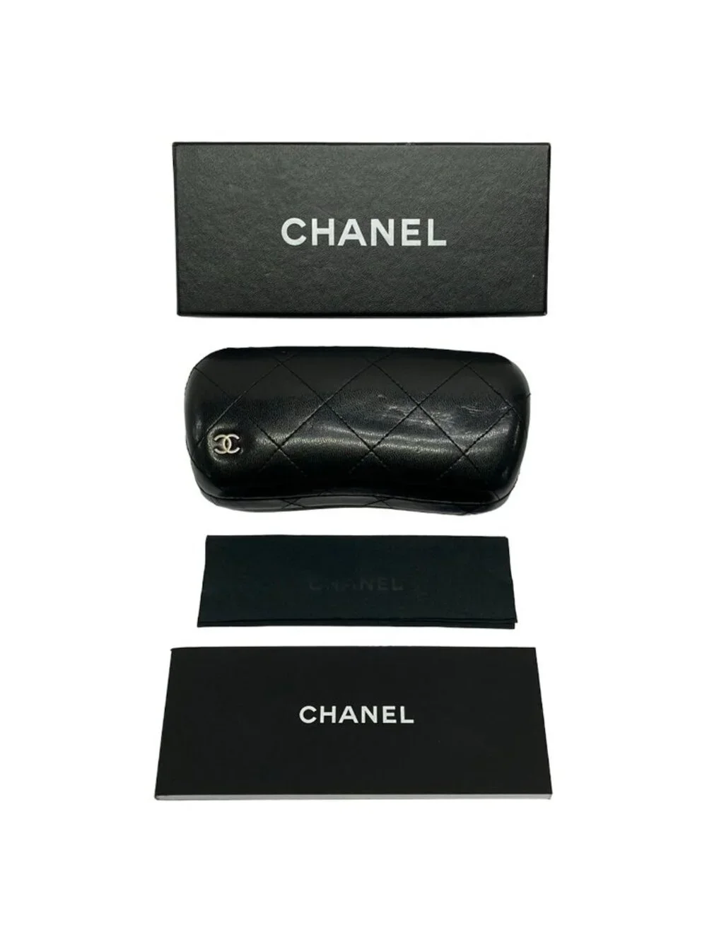 Chanel Sunglasses Black White Ribbon CC Logo Eyewear